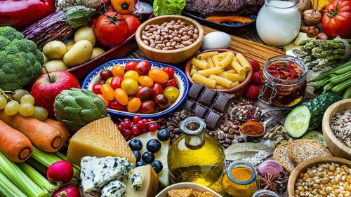 fruits and vegetables on a table