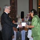 Dr. Brown shaking hands