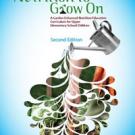 Book cover illustration: watering can pours a leafy vegetable plant against a blue-green background.