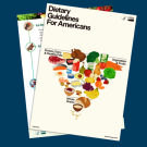 Dietary Guidelines on blue background