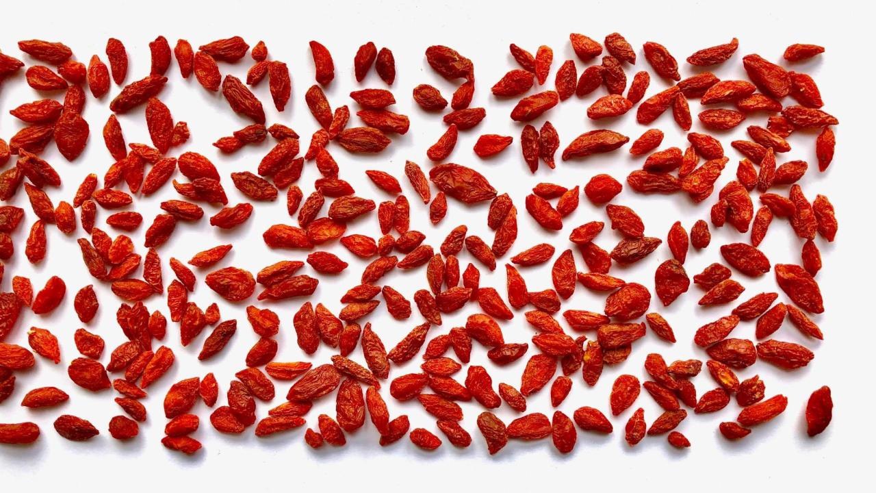 An assortment of goji berries